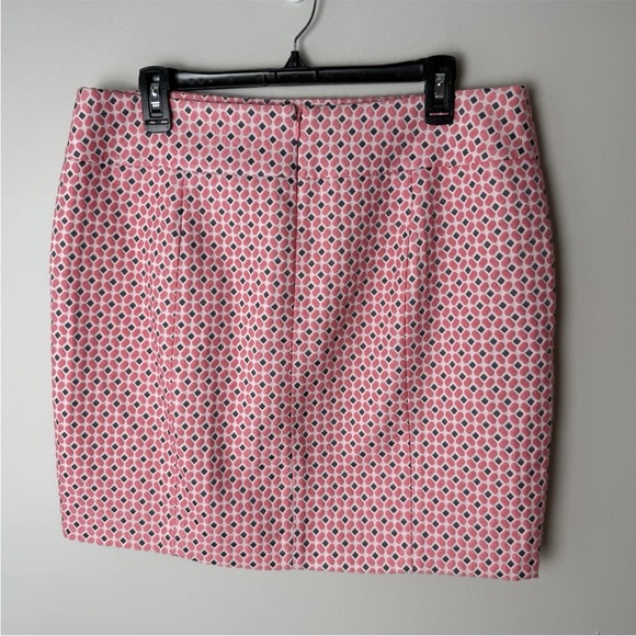 Ann Taylor Skirt Size 12 Pockets Back Zip Pink Blue White Lined Casual Office - Picture 5 of 7